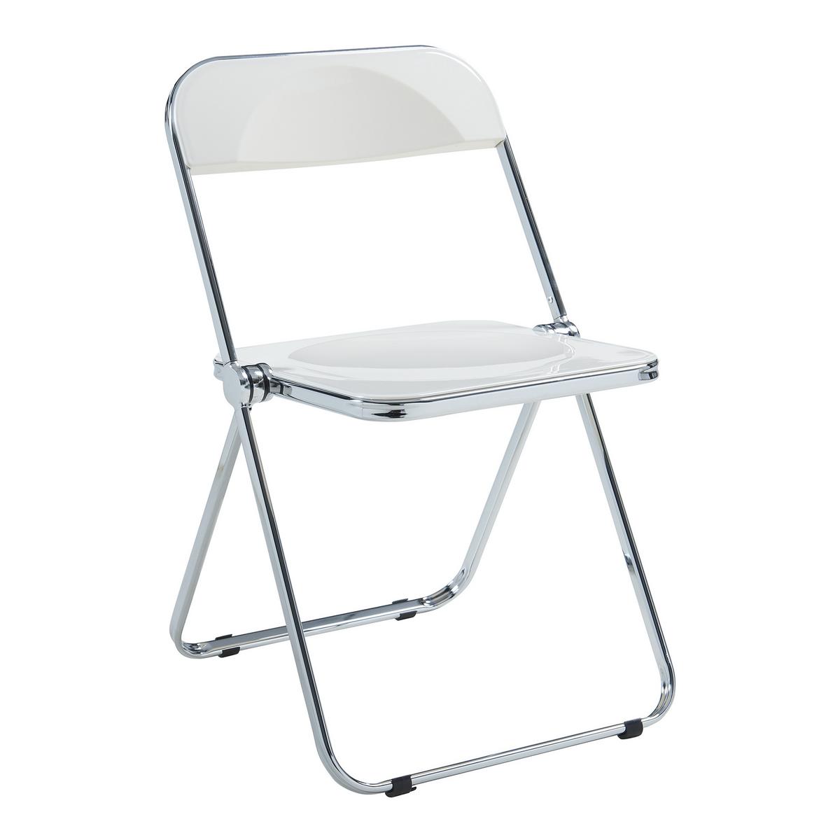 KLAPPSTUHL-SET Pornainen 6 TLG. - Weiß, Kunststoff/Metall (46/74/47cm) - [en.casa]
