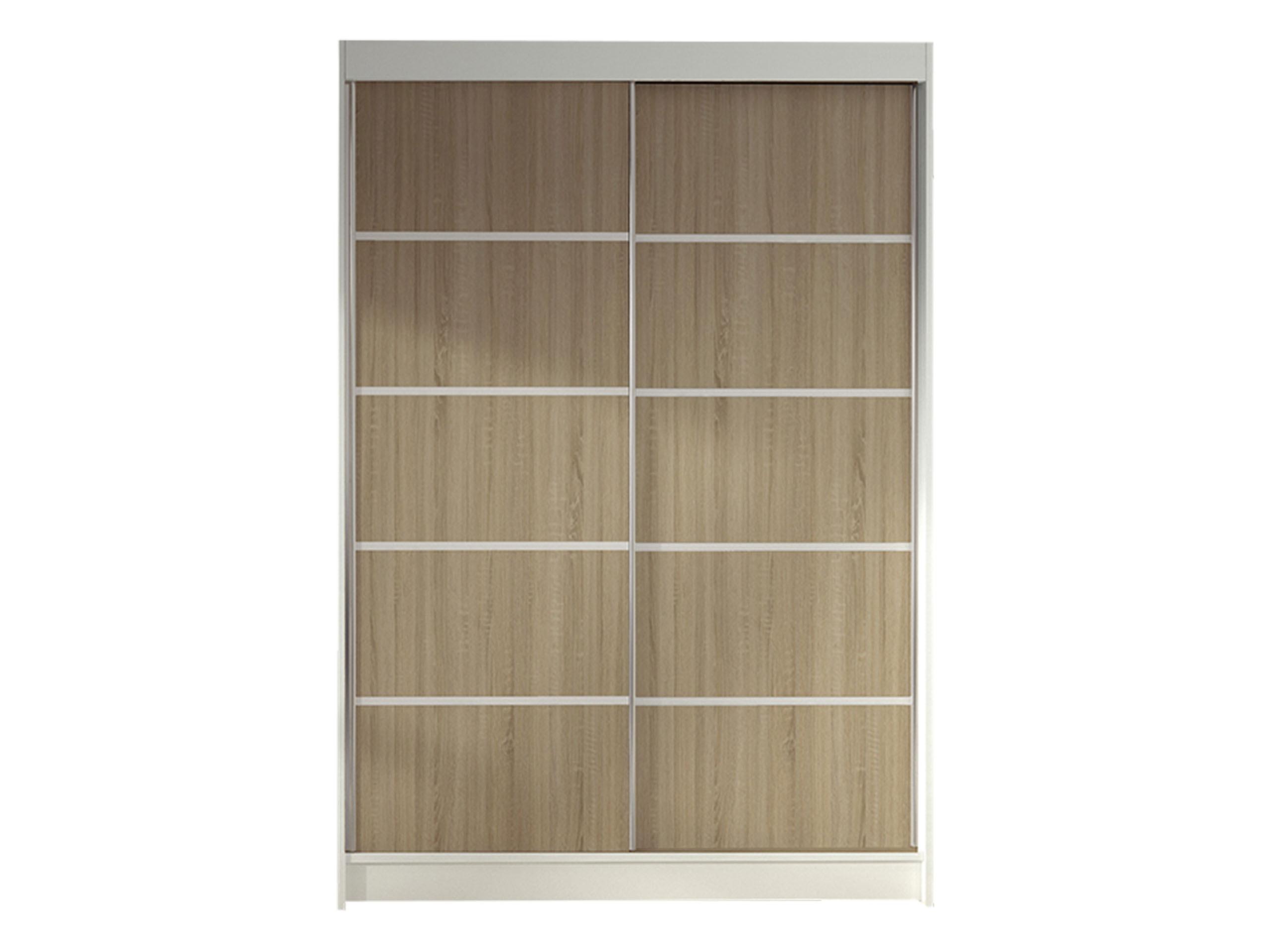 SCHWEBETÜRENSCHRANK Lino IV - Weiß/Sonoma Eiche, Holzwerkstoff/Metall (120/200/58cm) - MIRJAN24