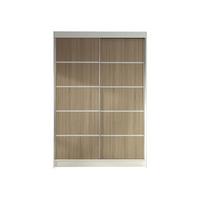 SCHWEBETÜRENSCHRANK Lino IV - Weiß/Sonoma Eiche, Holzwerkstoff/Metall (120/200/58cm) - MIRJAN24