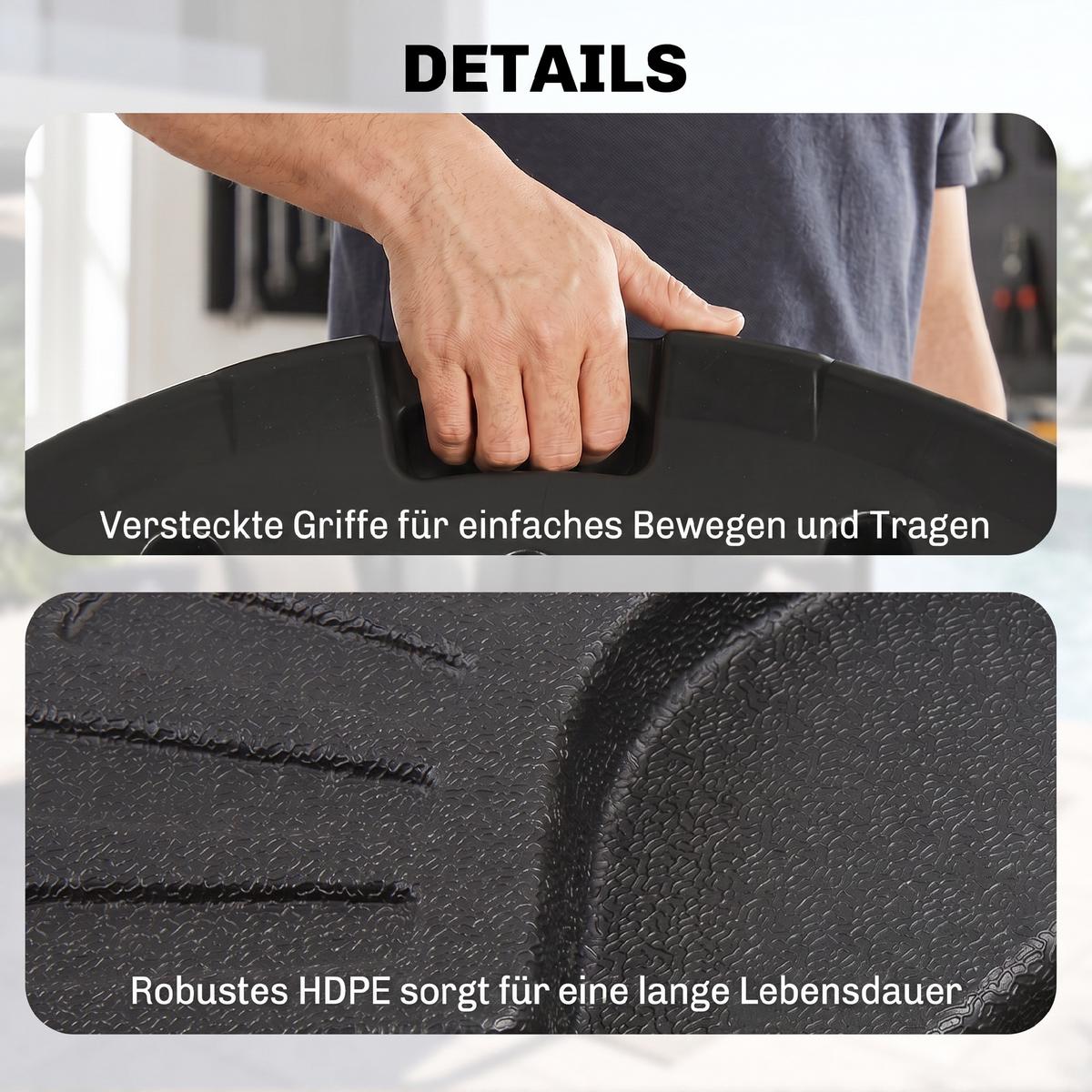 SONNENSCHIRMGEWICHT 4er-Set für Sonnenschirm mit 52 kg Wasser oder 68 kg Sand befüllbar HDPE Schwarz - Schwarz, Kunststoff (48/48cm) - Outsunny