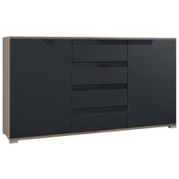 SIDEBOARD Sylt Schwarz matt / Schwarz Hochglanz - Schwarz, Holzwerkstoff (138.5/75.5/35cm) - Vladon