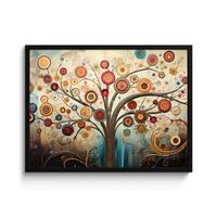 POSTER MIT RAHMENGERAHMTES BILD Baum - Baum des Lebens - Farbe 80x60 cm - Braun, Papier (80/60cm) - MuchoWow