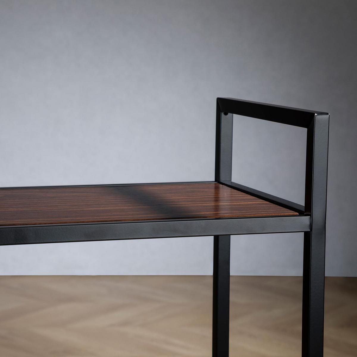 SERVIERWAGEN RIVO schwarz/Walnuß - Schwarz, Holzwerkstoff/Metall (52/81/26cm) - IDIMEX