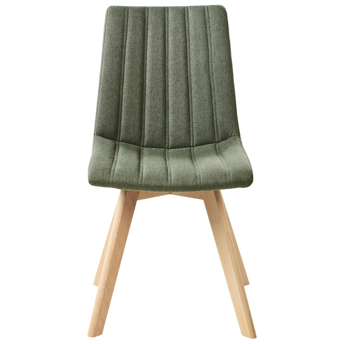 ESSZIMMERSTUHL 2er-Set Dunkelgrün Calgary - Dunkelgrün/Braun, Textil (48/86/56cm) - Beliani