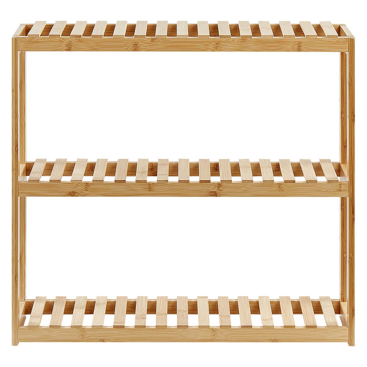 REGAL Bambus Hellbraun Paducah - Braun, Holz (60/54/15cm) - Beliani
