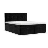 BOXBETT Arivo 160/200 cm Schwarz im Kronos Stoff - Schwarz, Holz/Holzwerkstoff (160/200cm) - AltaBeds