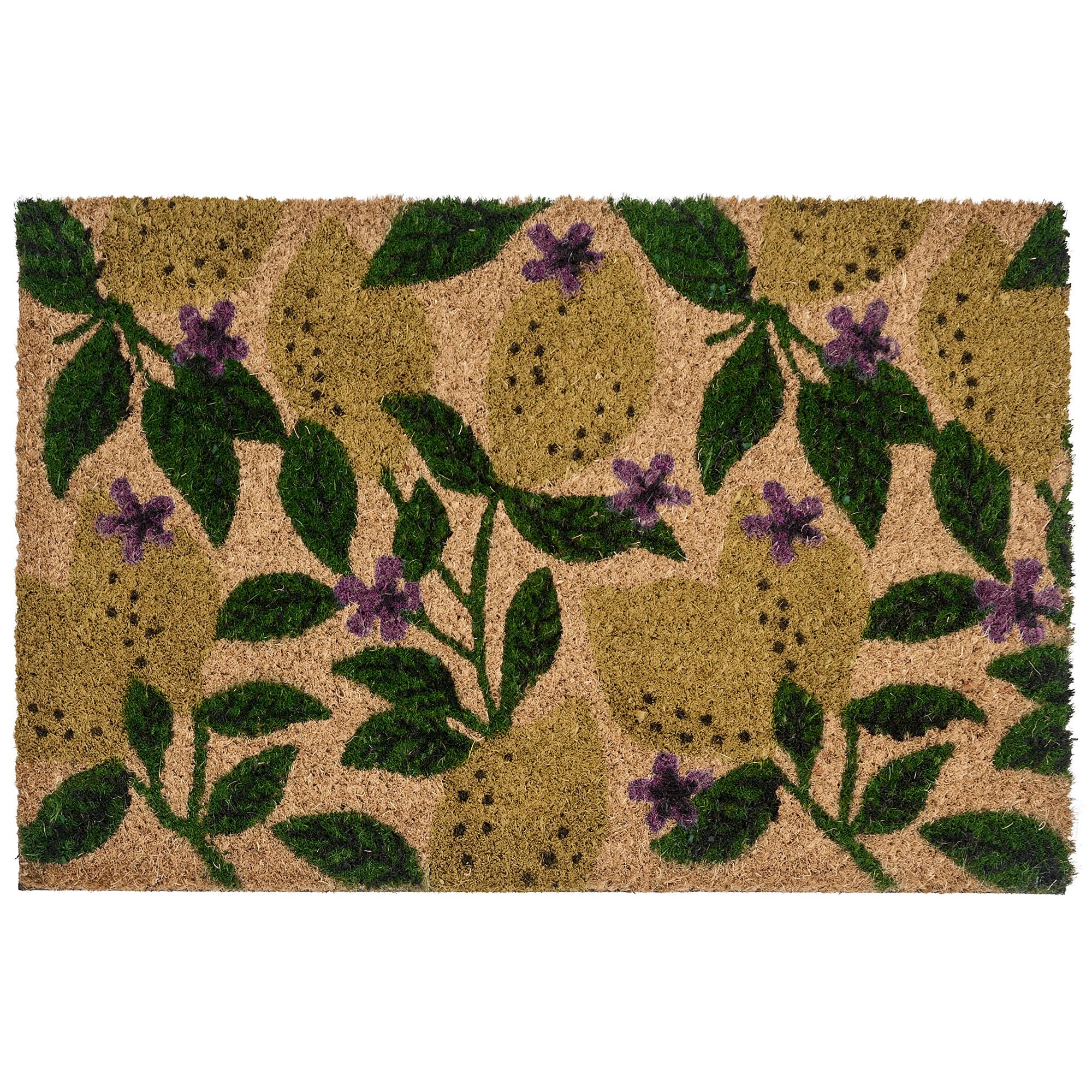 FUSSMATTE Bunt 40/60 cm Zitrone Kokosfasern Tazlina - Multicolor, Textil (40/60cm) - Beliani
