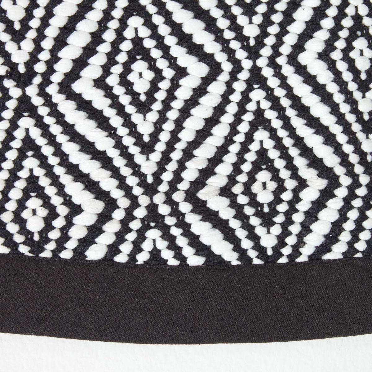 HANDWEBTEPPICH Trance rund 150 cm, geometrisch gemustert - Schwarz, Textil (150/150cm) - Homescapes