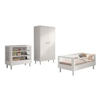 JUNIORBETT SET 70x140 Keeley Buche Weiß Holz Regal Komfort Stabil - Weiß, Holz (55/190/100cm) - 58aufmkessel