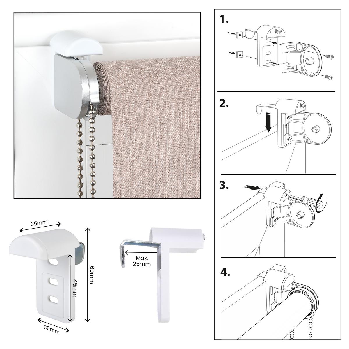 VERDUNKELUNGSROLLO Moon Plus Easyfix Leinen 45x180 - Beige, Kunststoff (45/180/1cm) - STORESDECO