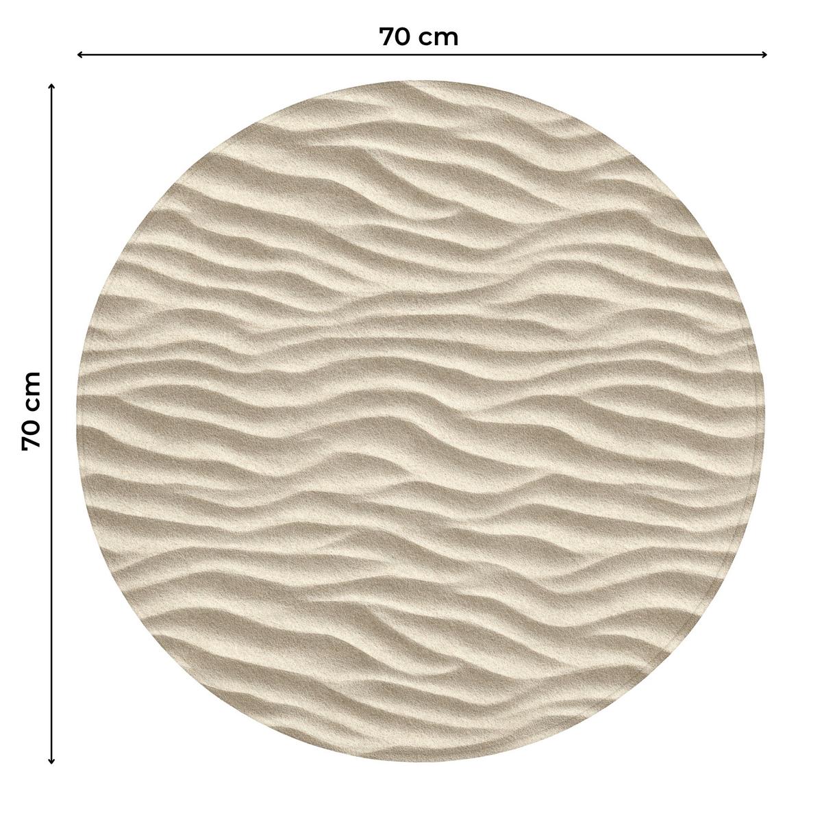 WC-VORLEGER Sand - Wellen - Beige Toilettenteppich 70x70 cm - Beige, Textil (70/1cm) - OnlyWow