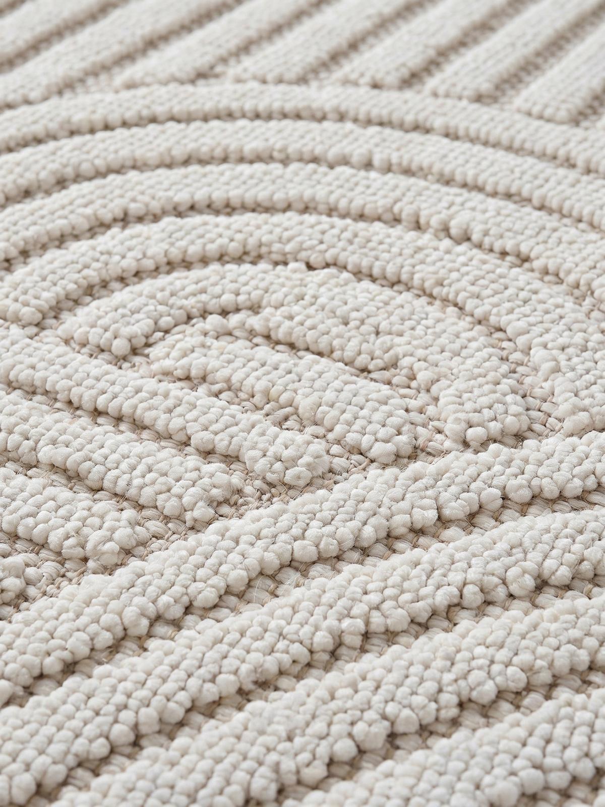 TEPPICH Flachgewebe LANGAU in Creme, mit geometrischen Bögen, 200 x 290 cm - Beige, Textil (290/200cm) - KADIMA DESIGN