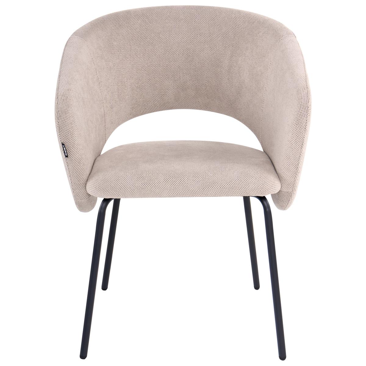 ESSZIMMERSTUHL 2er Set Stoff Taupe Blakely - Taupe, Textil/Metall (60/80/55cm) - Beliani