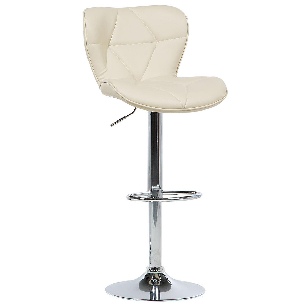 BARHOCKER 2er-Set Kunstleder Beige Valetta - Beige, Textil/Metall (48/109/39cm) - Beliani