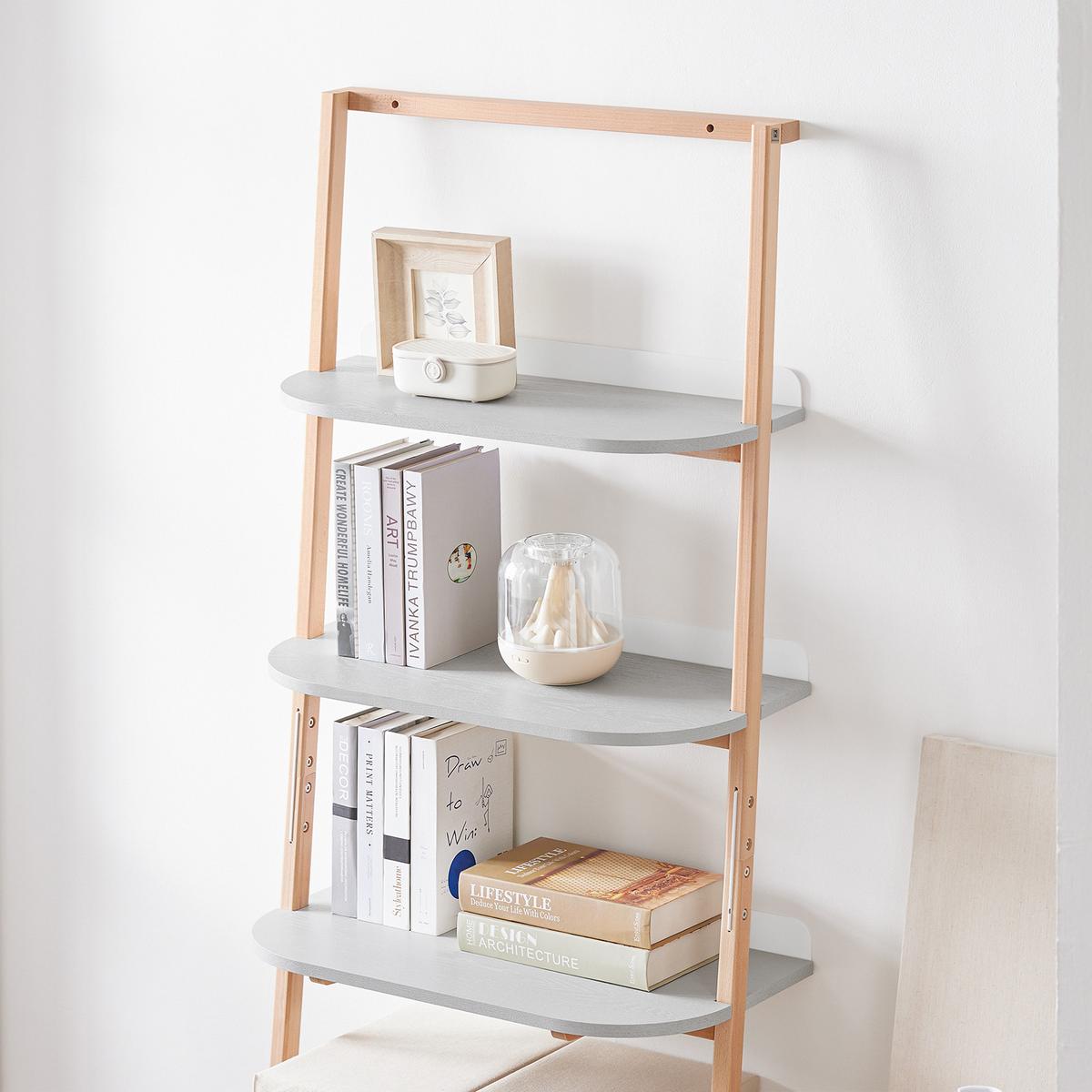 BÜCHERREGAL Grau-Natur - Naturfarben/Grau, Holz/Holzwerkstoff (65/169/39cm) - SoBuy