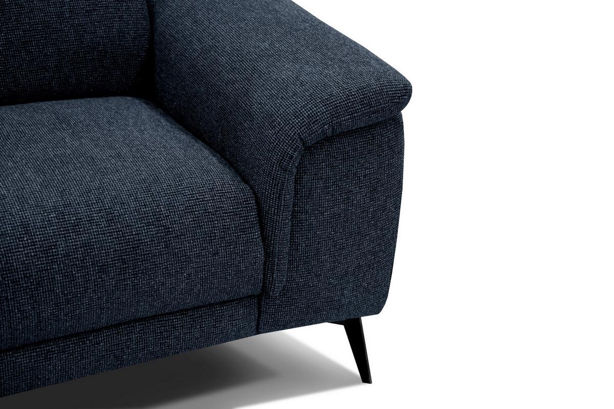RELAXSOFA FIERO 3-Sitzer mit 1 Relaxfunktion, dunkelblau - Schwarz/Dunkelblau, Holzwerkstoff/Textil (212/82/103cm) - Wozimo