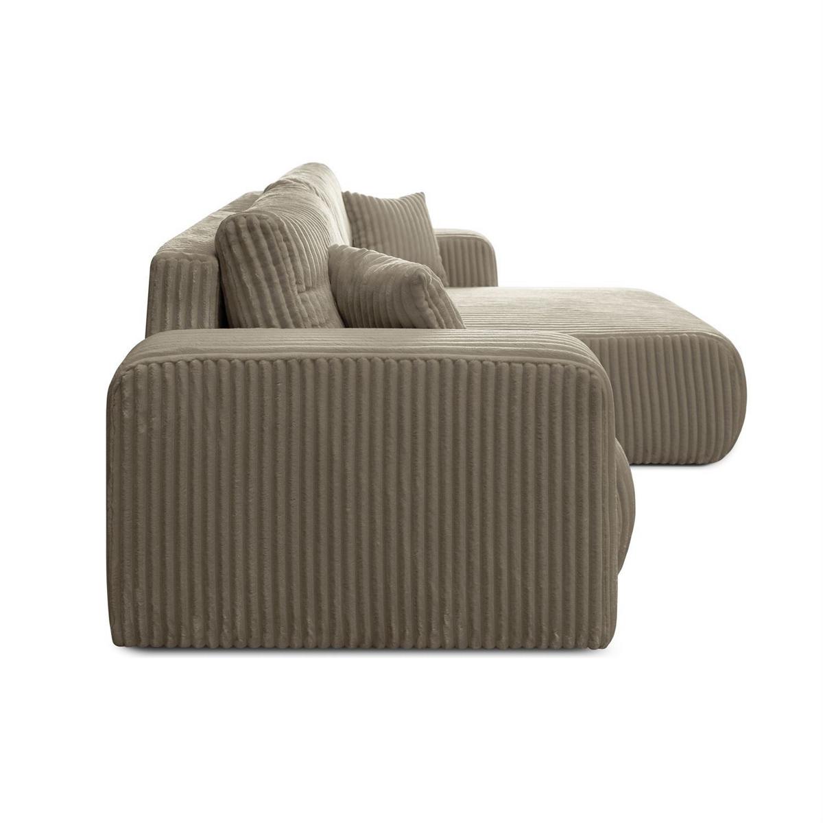ECKSOFA PRESTIGE SOFT mit Schlaffunktion und Bettkasten, Tilia 08 - Beige, Textil (277/143cm) - Lookway