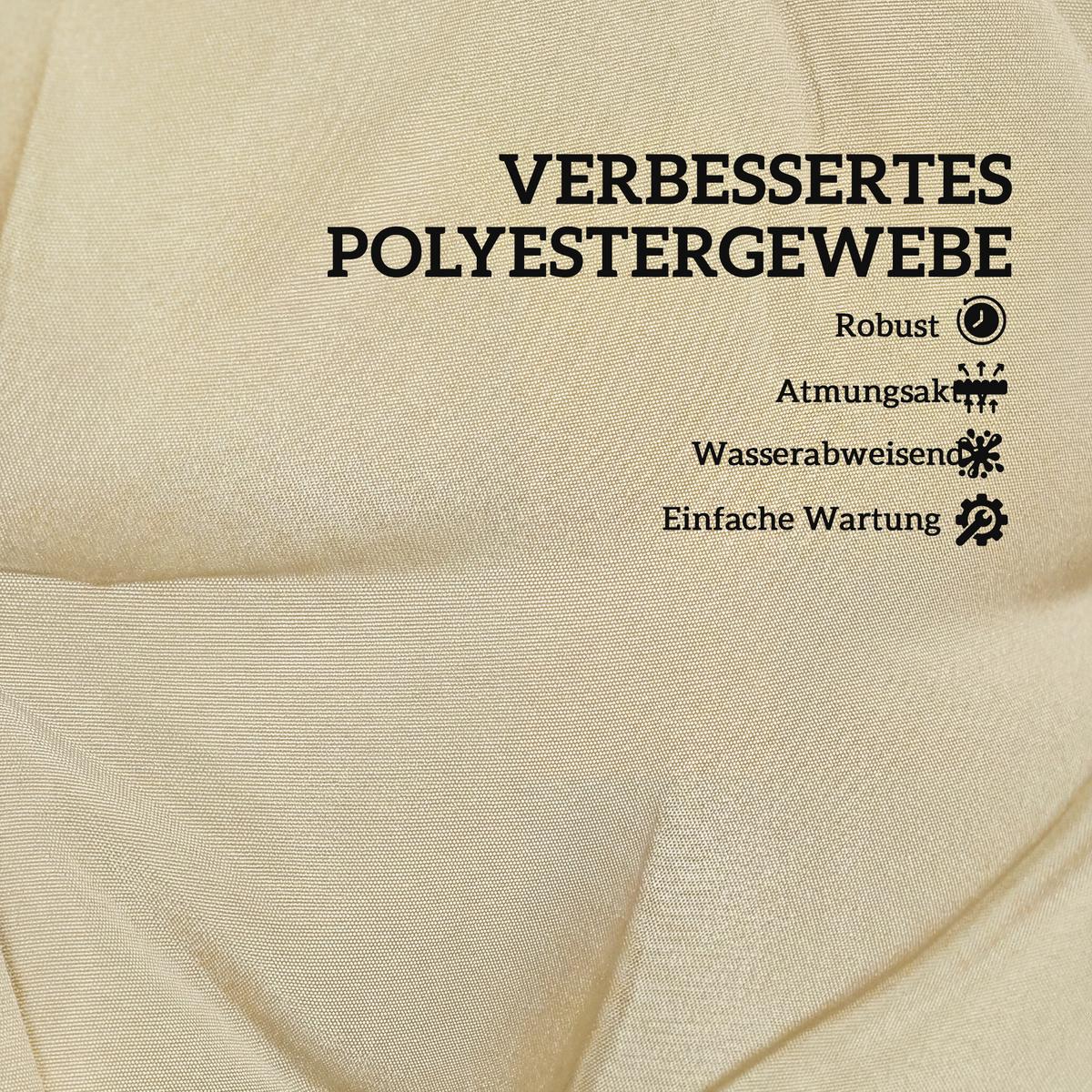 SITZKISSEN 2ER-SET Polyester PP-Baumwolle Beige - Beige, Textil (120/50/8cm) - Outsunny