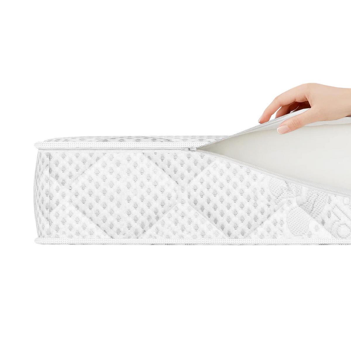 POLSTERBETT Motti 90x200, Einzelbett mit Bettkasten und Schaumstoffmatratze 10 cm, Creme - Creme, Holzwerkstoff (90/200cm) - Beautysofa