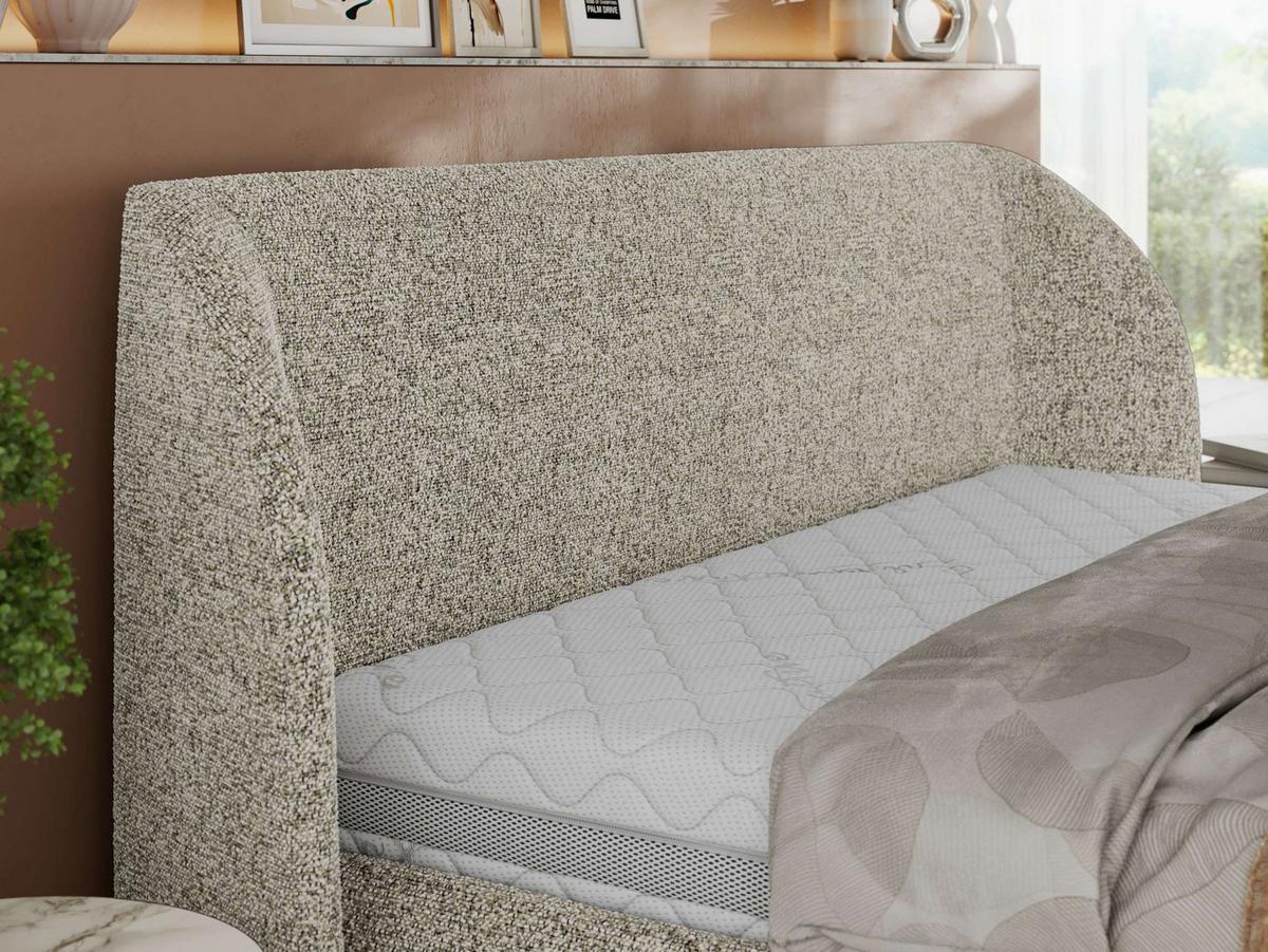 POLSTERBETT CAELA CLASSIC 140/200 - Beige Strukture - Multipocket-Matratze - Beige, Textil (140/200cm) - MKS