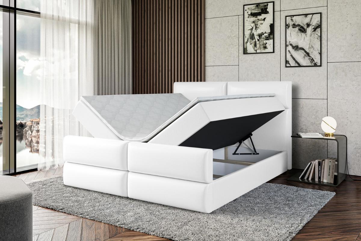 BOXBETT BOXI3-Z - 180x200 cm - H4 - Weiß Hochglanz - Weiß Hochglanz, Holzwerkstoff (180/200cm) - ALTDECOR