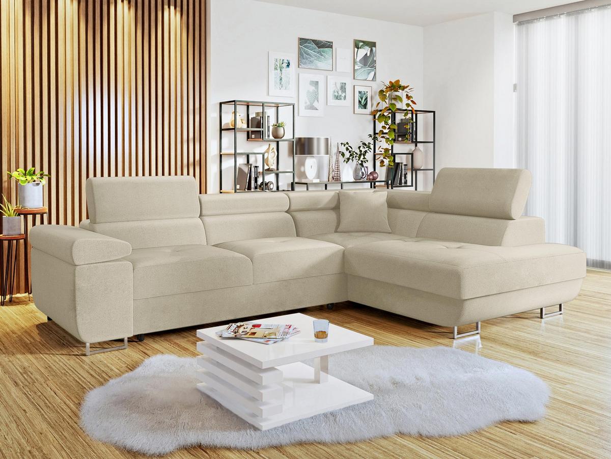 ECKSOFA Torezio, Seite: Rechts - Beige, Holz/Textil (274/203cm) - MIRJAN24