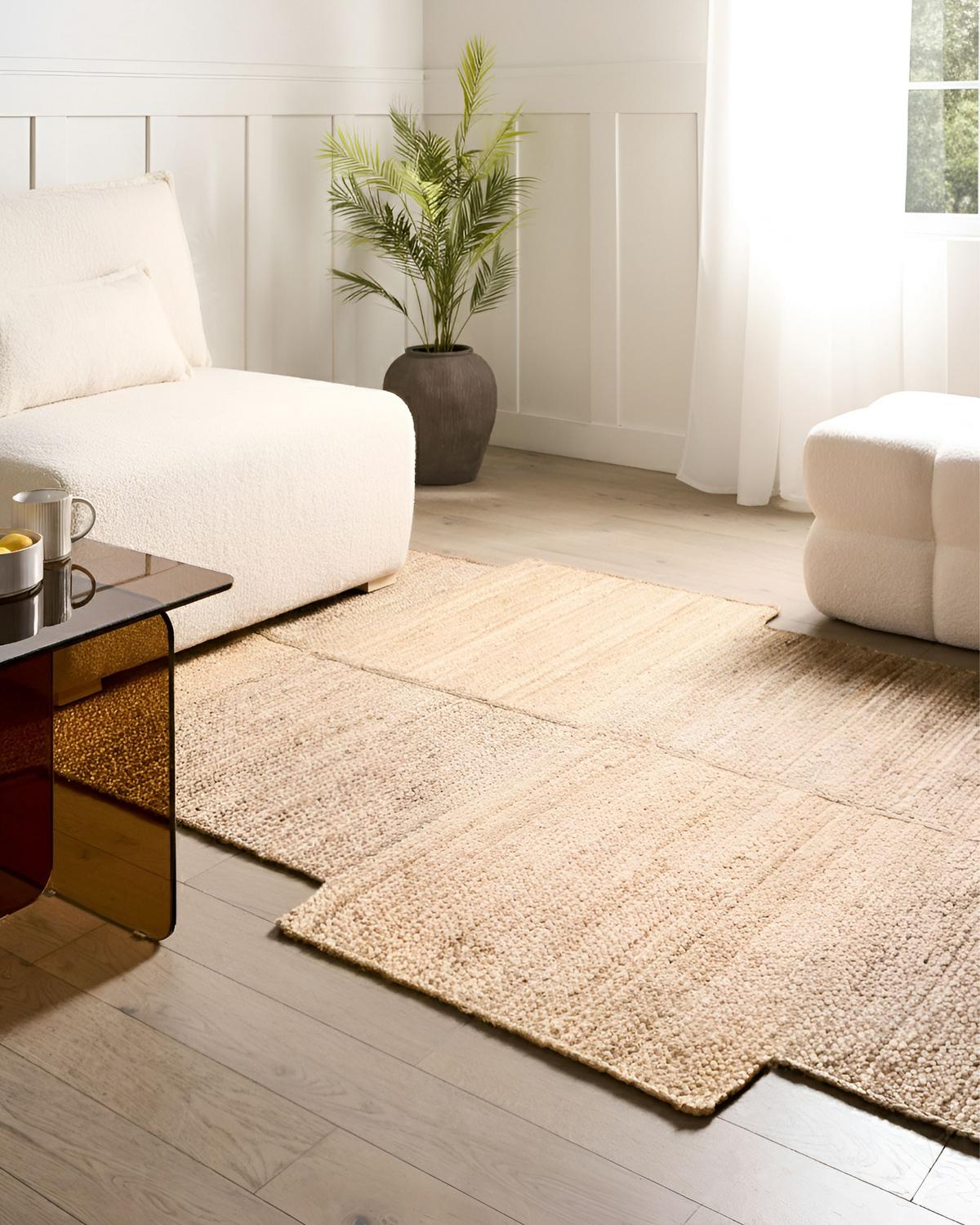 TEPPICH Beige 160/230 cm Jute Sangli - Beige, Textil (160/230cm) - Beliani