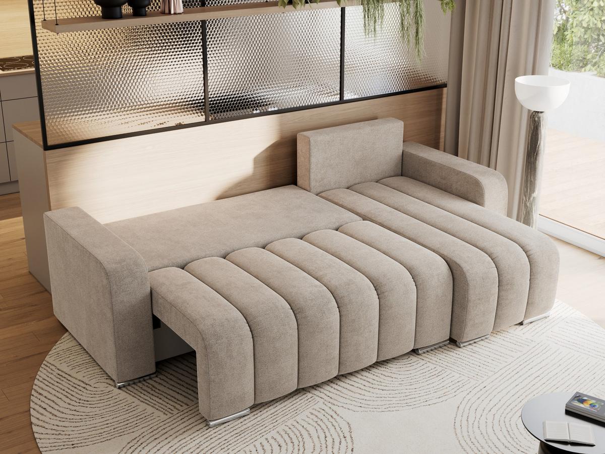 ECKSOFA KIRASSO L Beige Stukture - Beige/Grau, Textil (245/147cm) - MKS