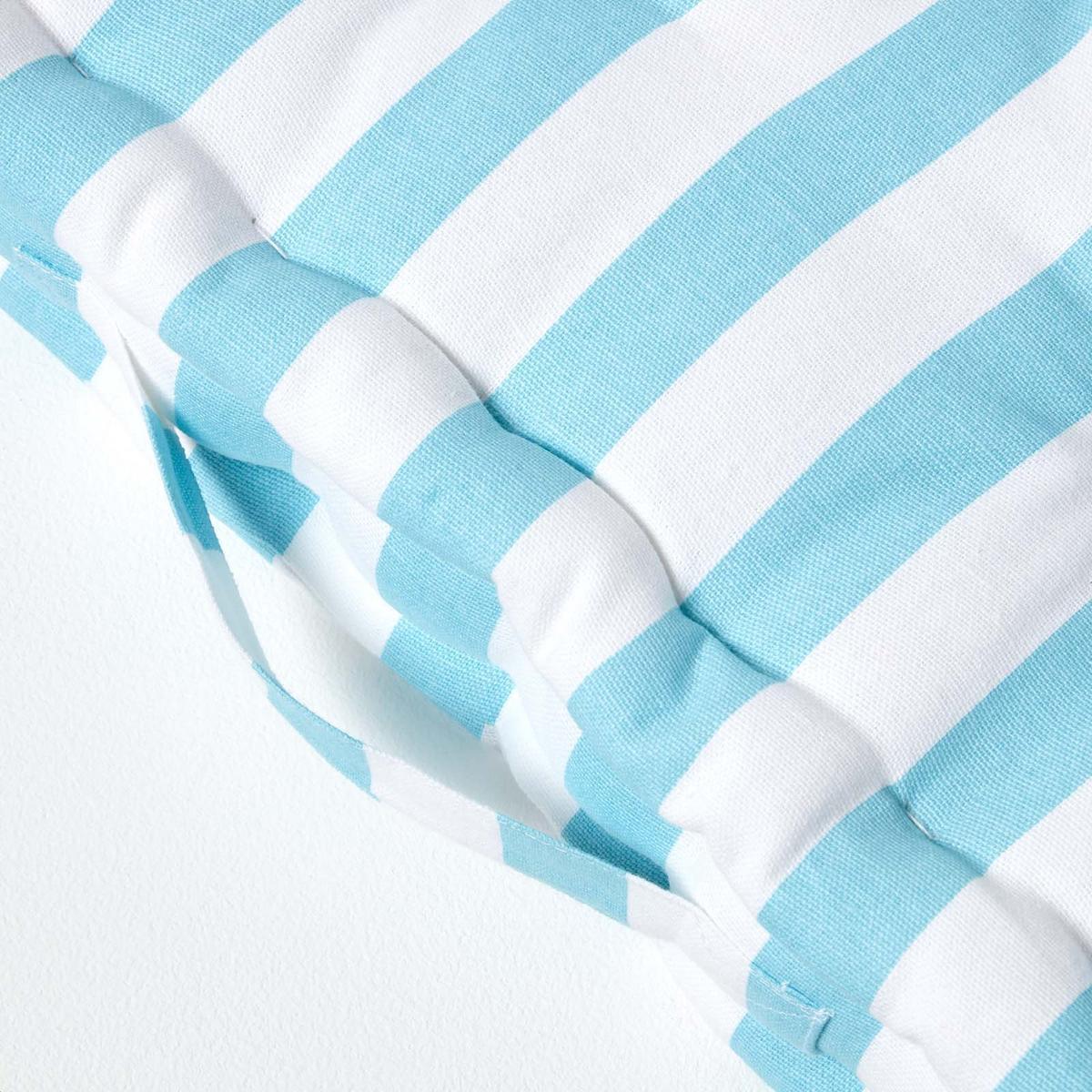 SITZKISSEN blau-weiß gestreift 40/40/8 cm - Blau, Textil (40/40/8cm) - Homescapes