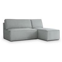 ECKSOFA BRISO P Hellgrau Kordstoff mit Schlaffunktion - Hellgrau/Grau, Holz/Kunststoff (200/140cm) - MASSENO