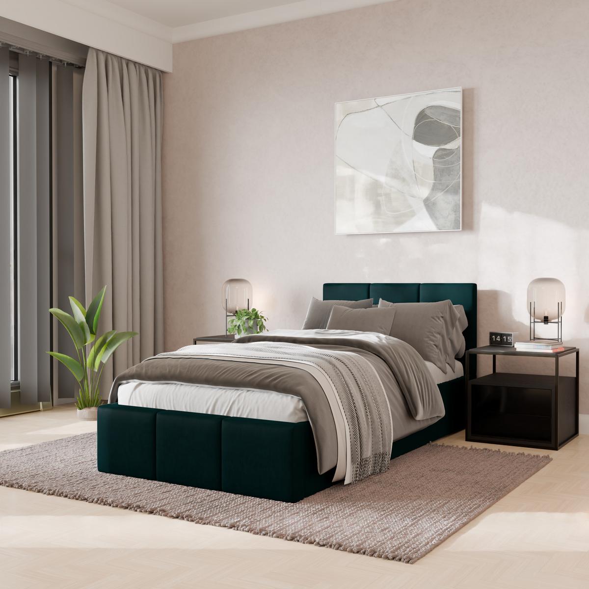 POLSTERBETT für Schlafzimmer Bett mit Stauraum Türkis 90x200 - Türkis, Holzwerkstoff/Metall (90/200cm) - Muralo