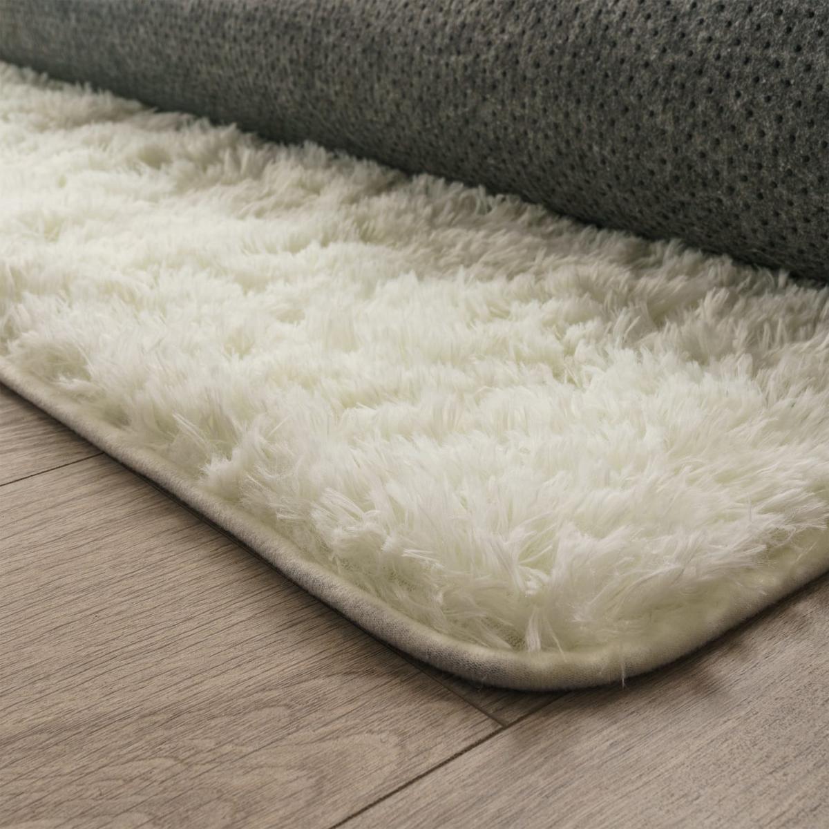 HOCHFLORTEPPICH, einfarbig, aus Polyester, Weiß, Ø 80 cm - Weiß, Textil (80/80cm) - KADIMA DESIGN