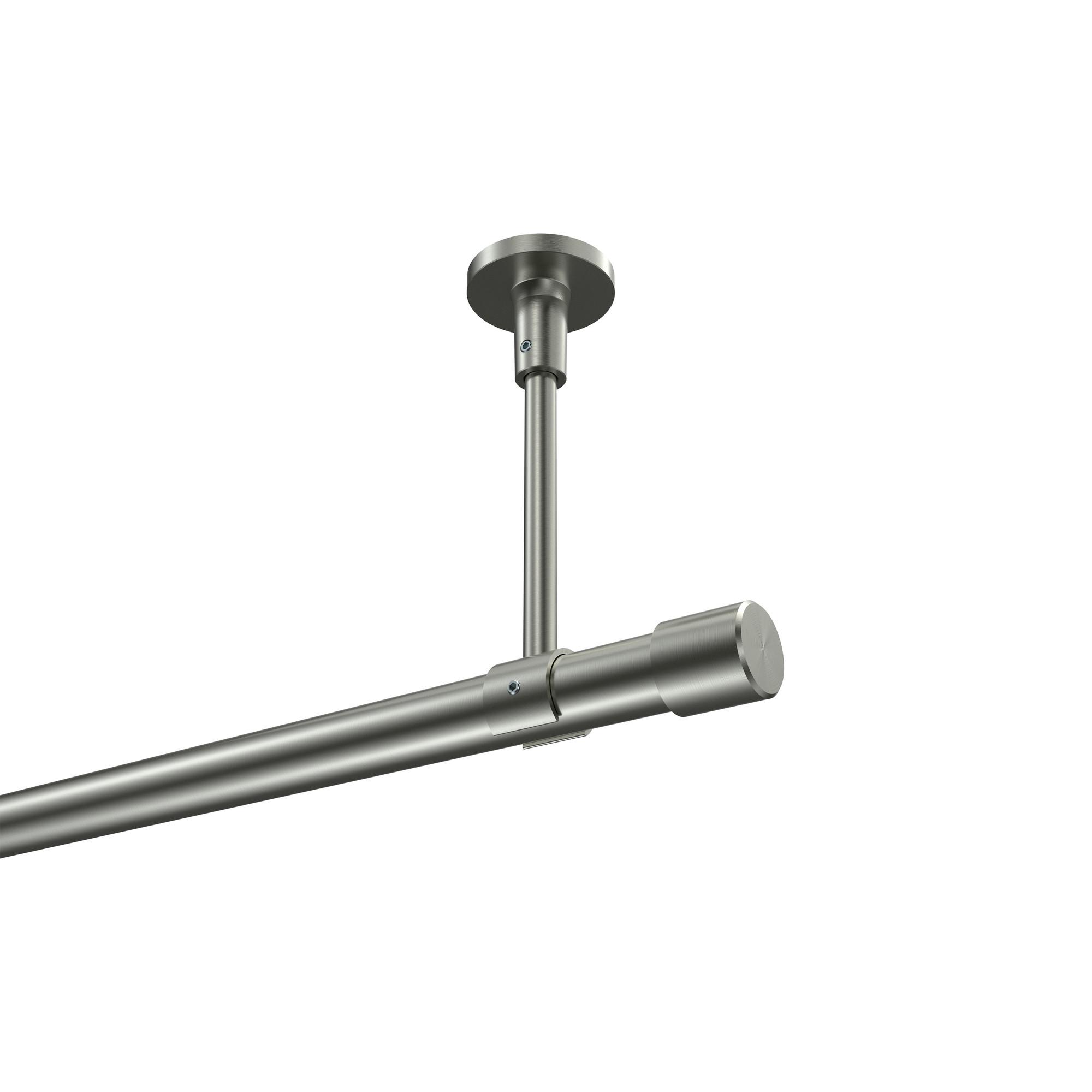 GARDINENSTANGE Sonette Santo 520 cm (geteilt in 4 x 130 cm), 1-läufig, 20 mm Ø Edelstahl-Optik - Edelstahlfarben, Metall (520cm) - INTERDECO