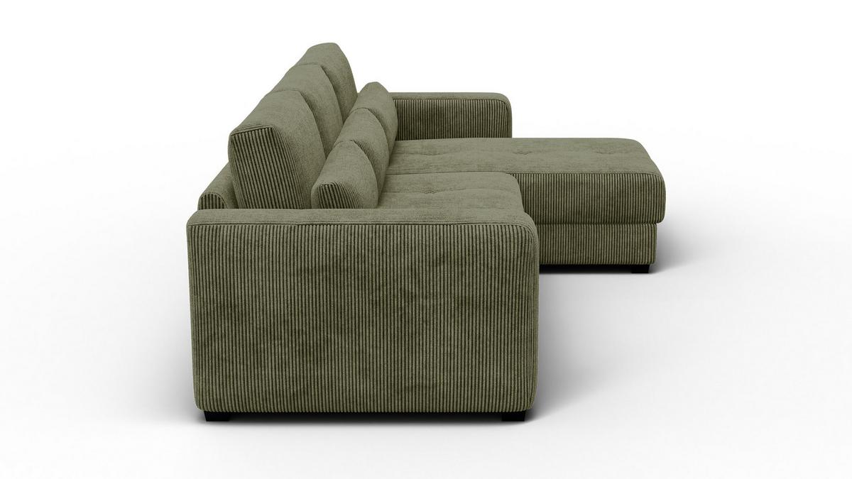 ECKSOFA OLI 4-Sitzer rechts, olivgrün - Olivgrün, Holz/Textil (295/172cm) - Wozimo