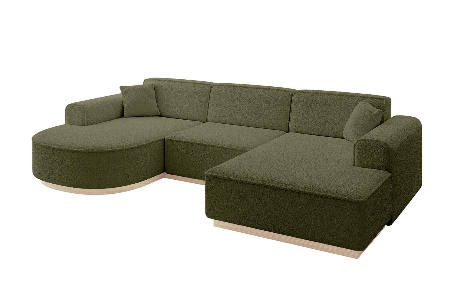 WOHNLANDSCHAFT ARRIO-U1 303x171x83 cm Olivgrün - Olivgrün, Holzwerkstoff/Textil (303/83/171cm) - ALTDECOR