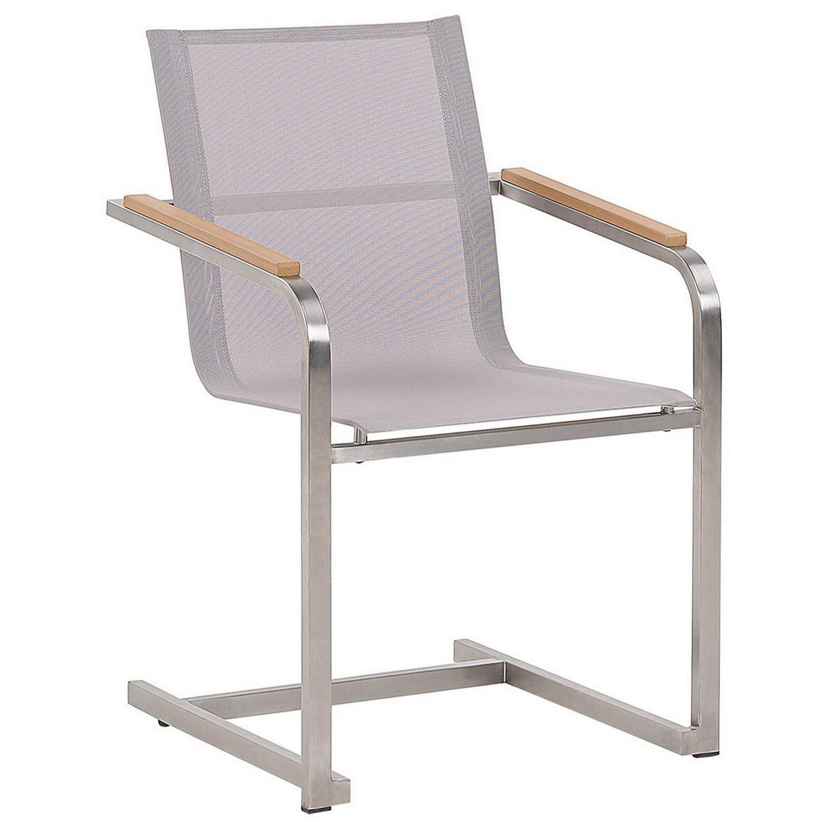 GARTENMÖBEL SET 4-Sitzer Keramik-Glas weiß Textil beige Cosoleto - Beige/Silberfarben, Glas - Beliani