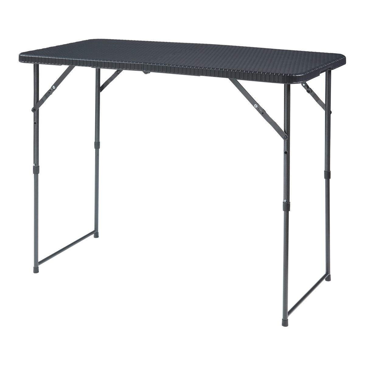 KLAPPTISCH Adelfia - Anthrazit, Kunststoff/Metall (120/60/90cm) - [en.casa]