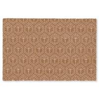 FUSSMATTE Braun - Rosa - Geometrisch - Gemustert Türmatte 60x40 cm - Braun, Kunststoff (60/0.4cm) - MuchoWow