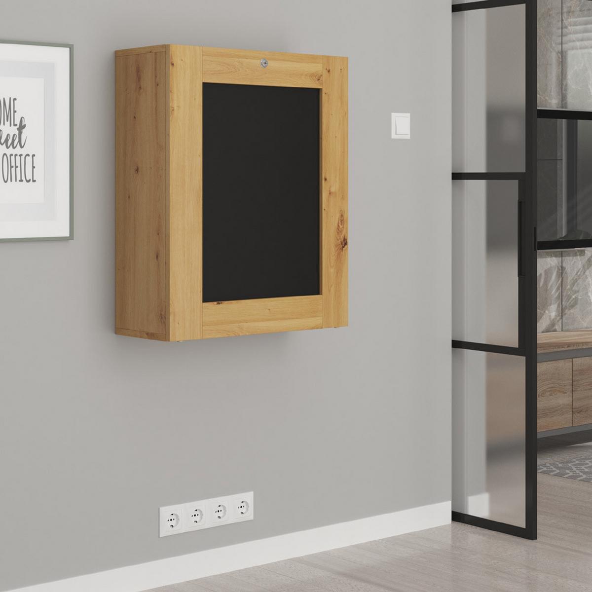 SCHREIBTISCH Artisan Eiche, Schwarz 60/144/90 - Schwarz, Holzwerkstoff (90/50/144cm) - RAUMHIRSCH FURNITURE
