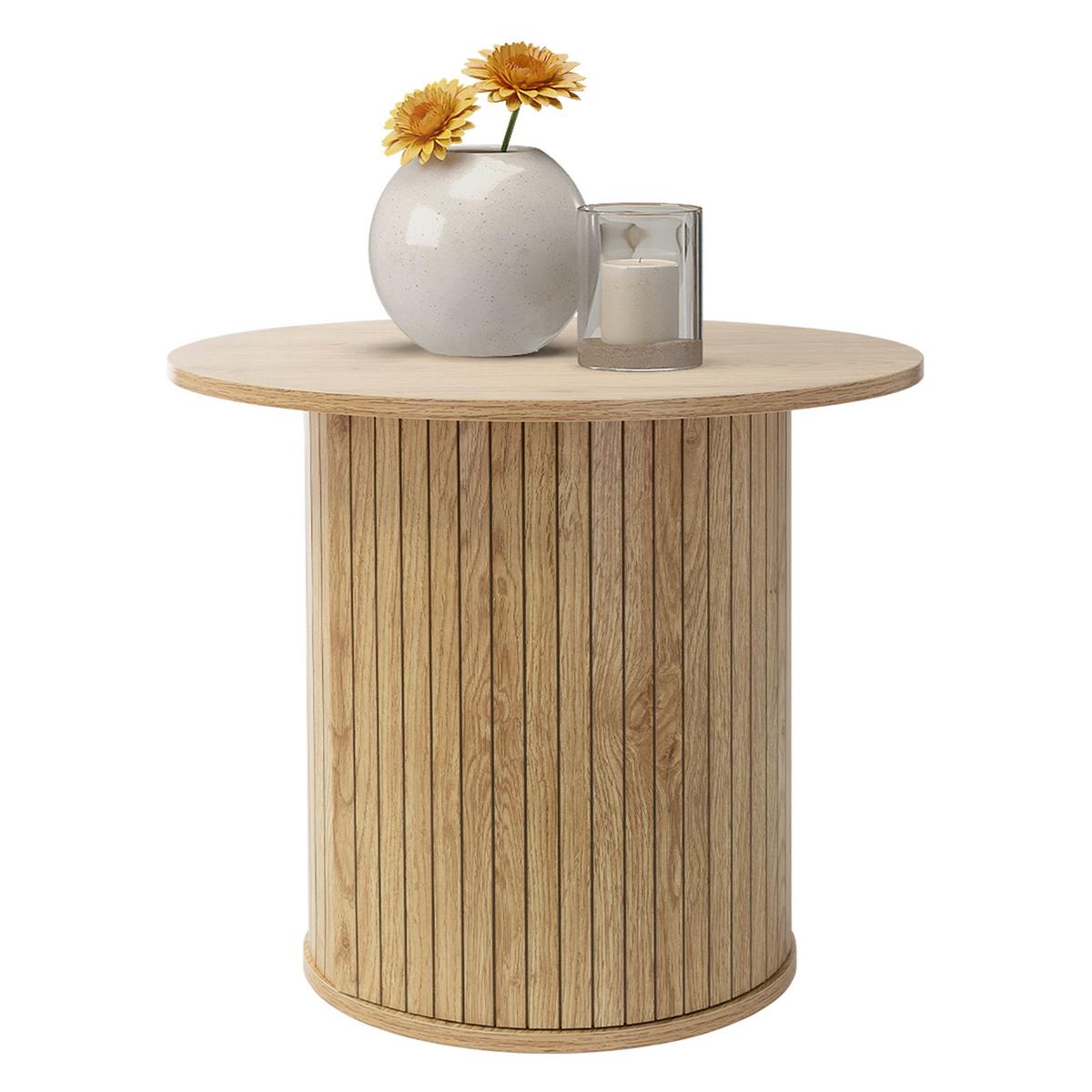 COUCHTISCH rund Ø60 x 50 cm Holz-Optik Braun - Braun, Holz (60/60/50cm) - ML-DESIGN