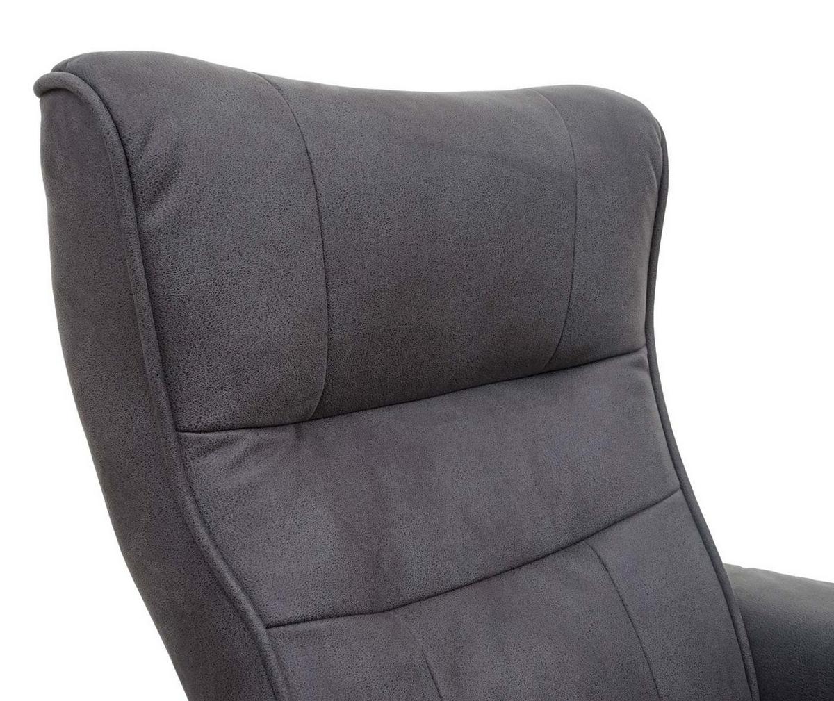 RELAXSESSEL MIT HOCKER Anthrazit - Anthrazit, Textil (85/104/117cm) - MCA