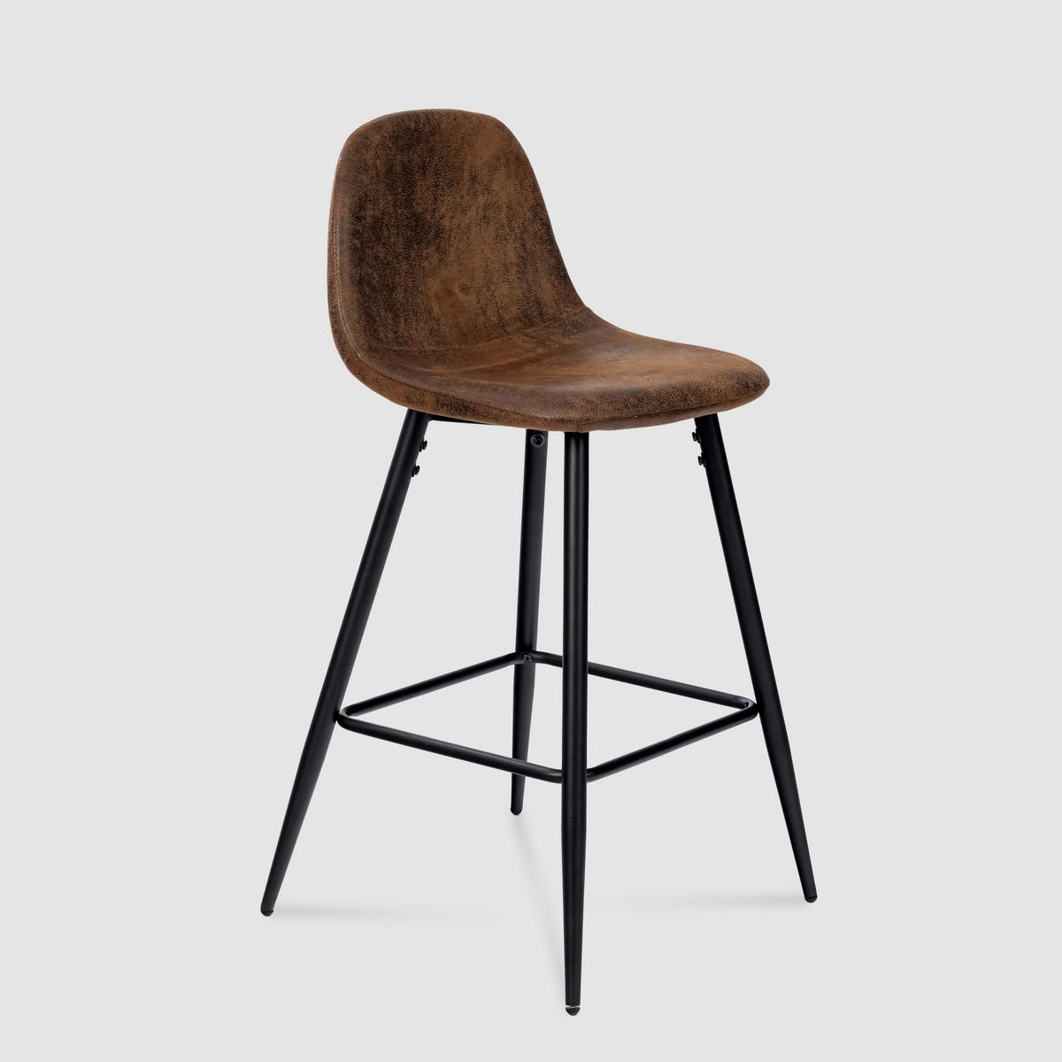 BARHOCKER-SET 2 Stück - Schwarz/Braun, Textil/Metall (47/92/50cm) - Urban Meuble