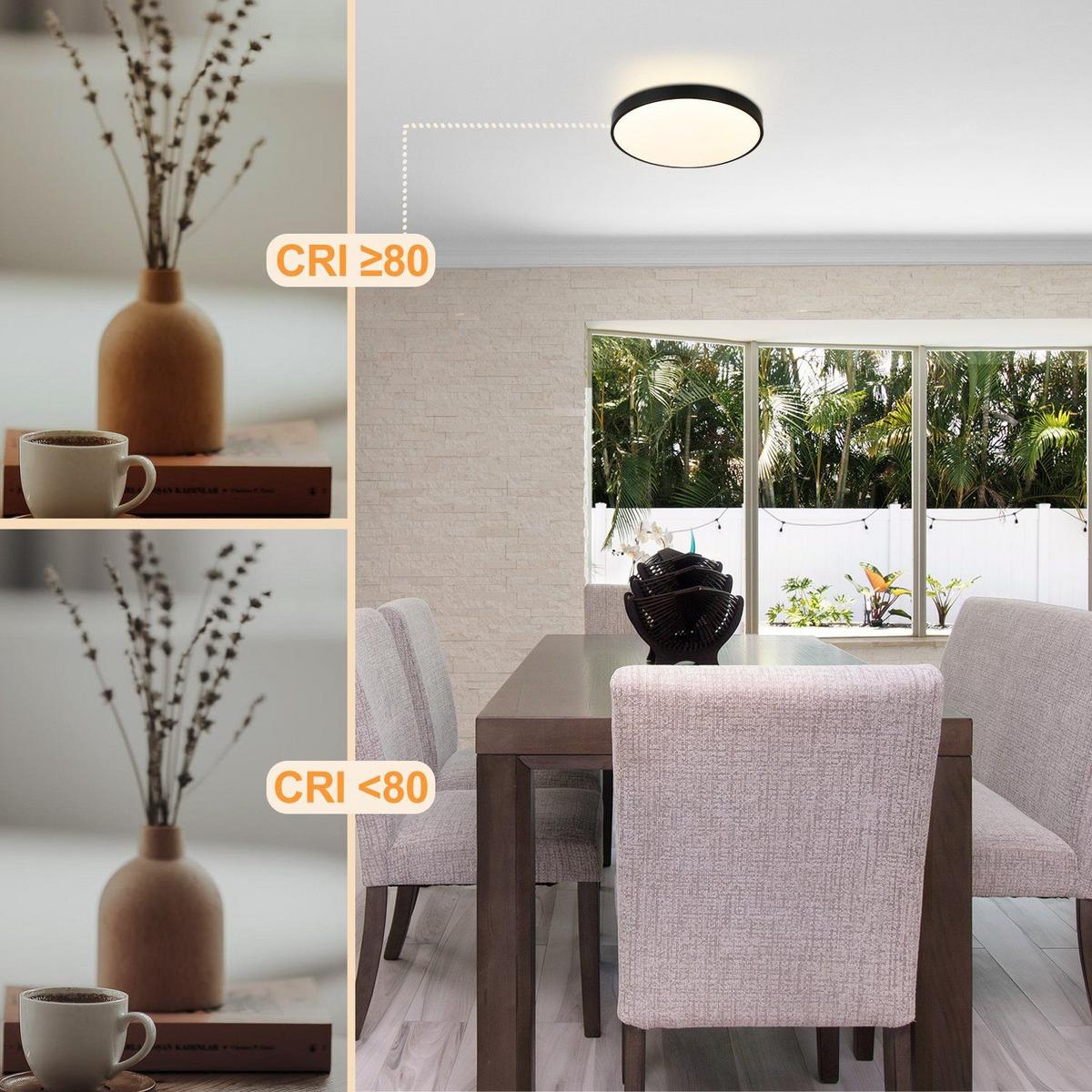 LED-DECKENLEUCHTE Thaddeus 21/21/3 cm - Schwarz, Kunststoff (21/21/3cm) - Nettlife
