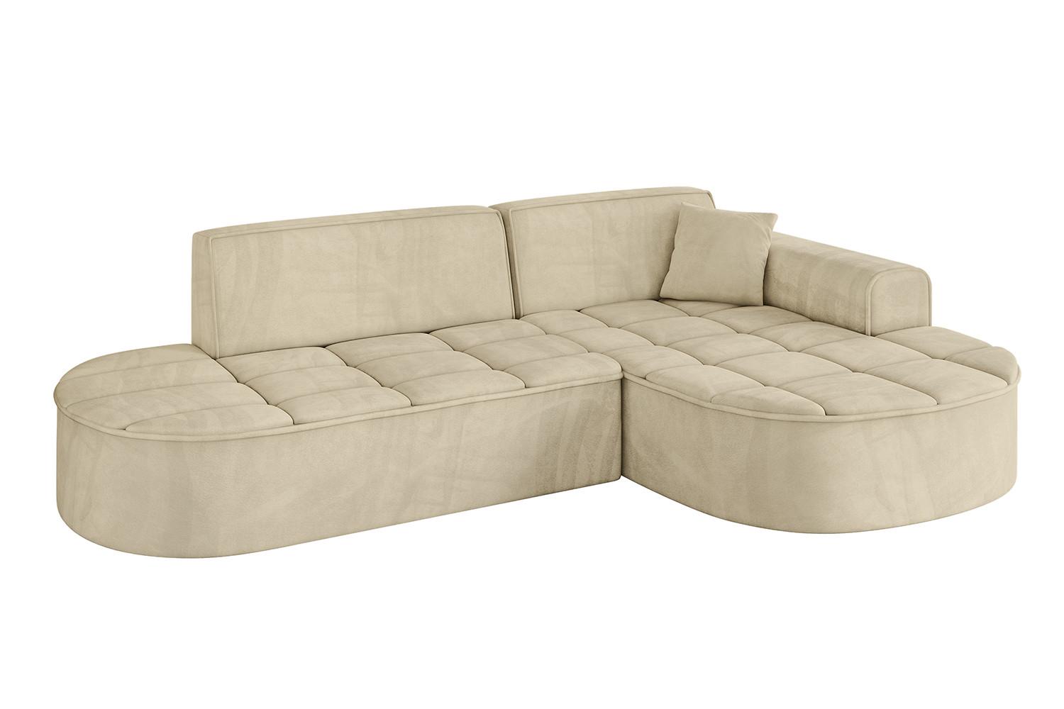 ECKSOFA Ottomane Rechts TARO-L1 - 243x171x79,5 cm Beige - Beige, Holzwerkstoff/Textil (243/171cm) - ALTDECOR