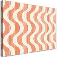 LEINWANDBILD Gewellte Retro-Abstraktion 90x60cm - Orange, Textil (90/60cm) - Feeby