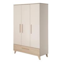 KLEIDERSCHRANK Sidney 3-türig - Kaschmir, Holz/Holzwerkstoff (118/190/52cm) - Roba