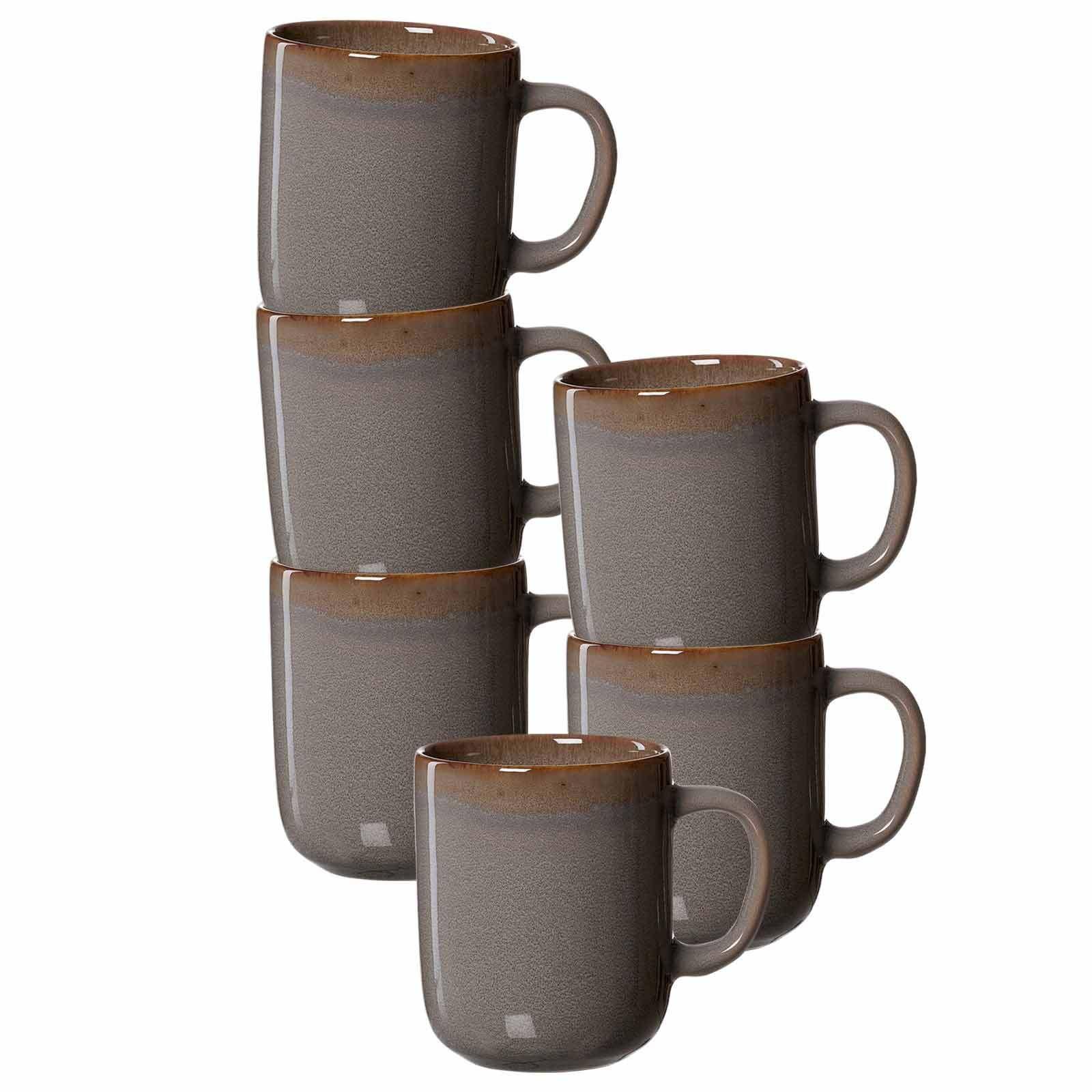 HENKELBECHER Malaga Grau 380 ml 6er Set - Grau, Keramik (0.38L) - Ritzenhoff Breker