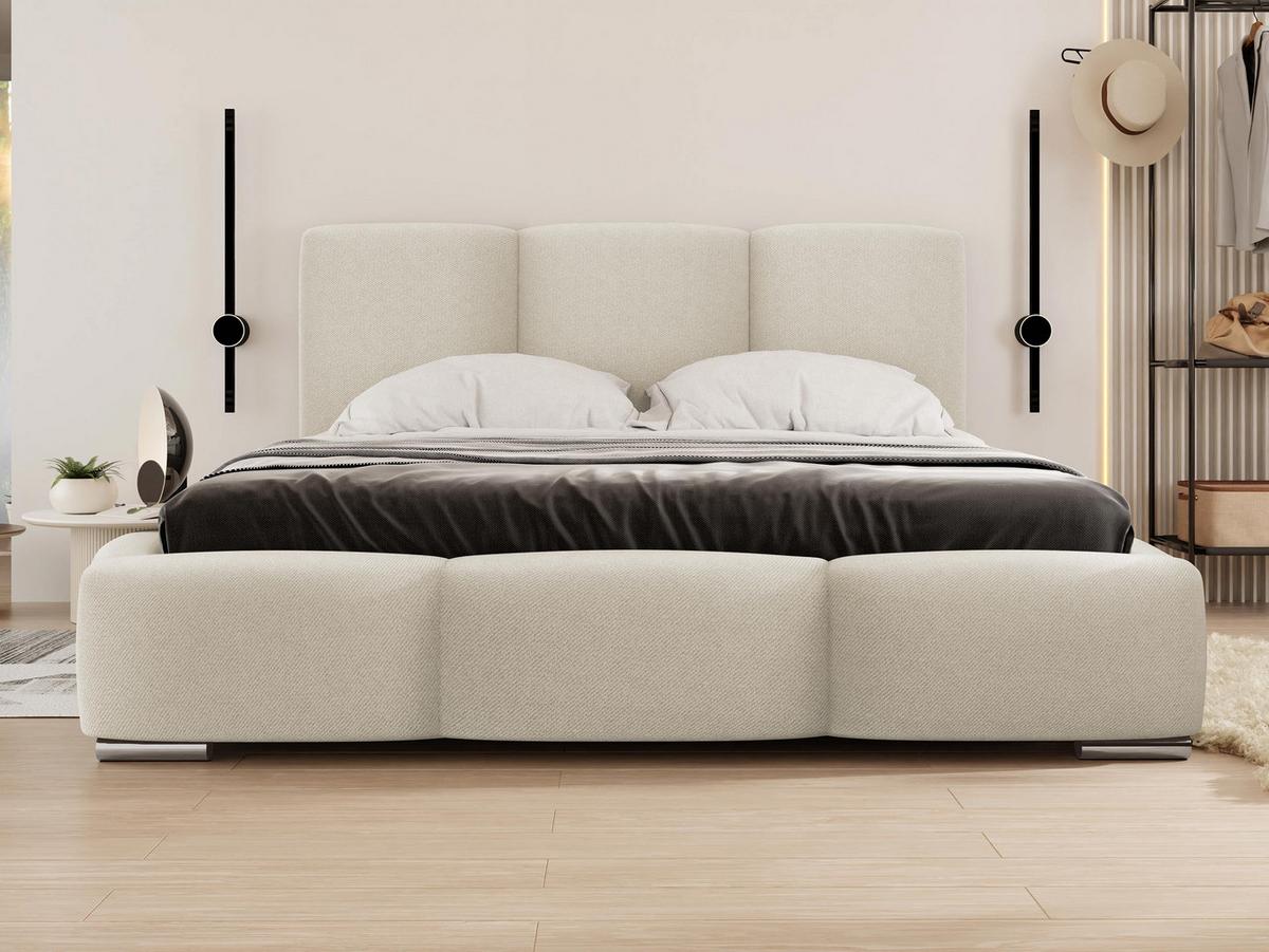 POLSTERBETT Olweria - Chromfarben/Naturfarben, Holz/Textil (160/200cm) - MIRJAN24
