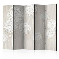 PARAVENT 5-tlg 225x172 cm Blumen Boho - Beige, Holz/Textil (225/172/3cm) - Muralo