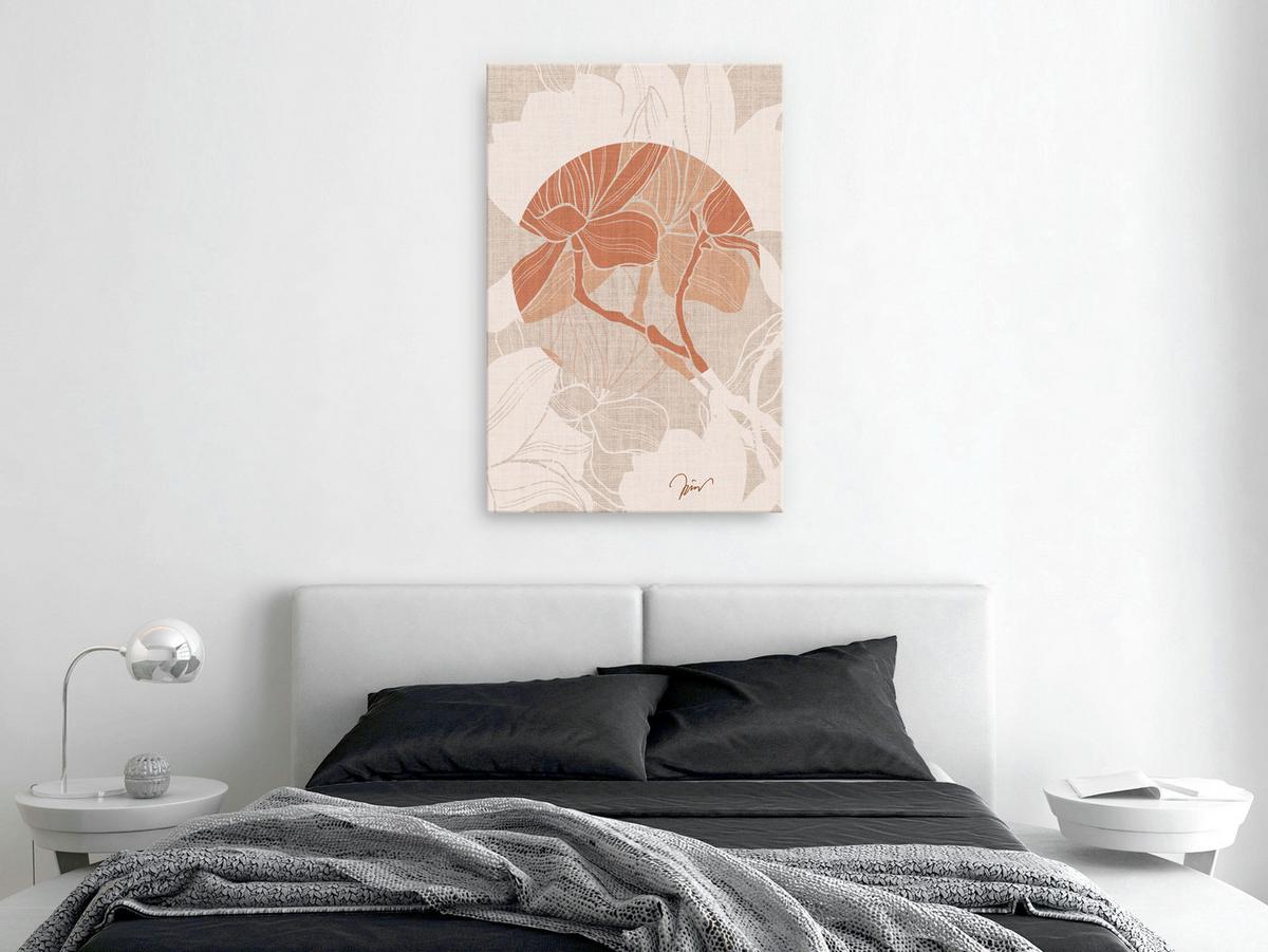 KUNSTDRUCK Grau 40/60 cm - Orange/Grau, Textil (40/60cm) - KUNSTLOFT